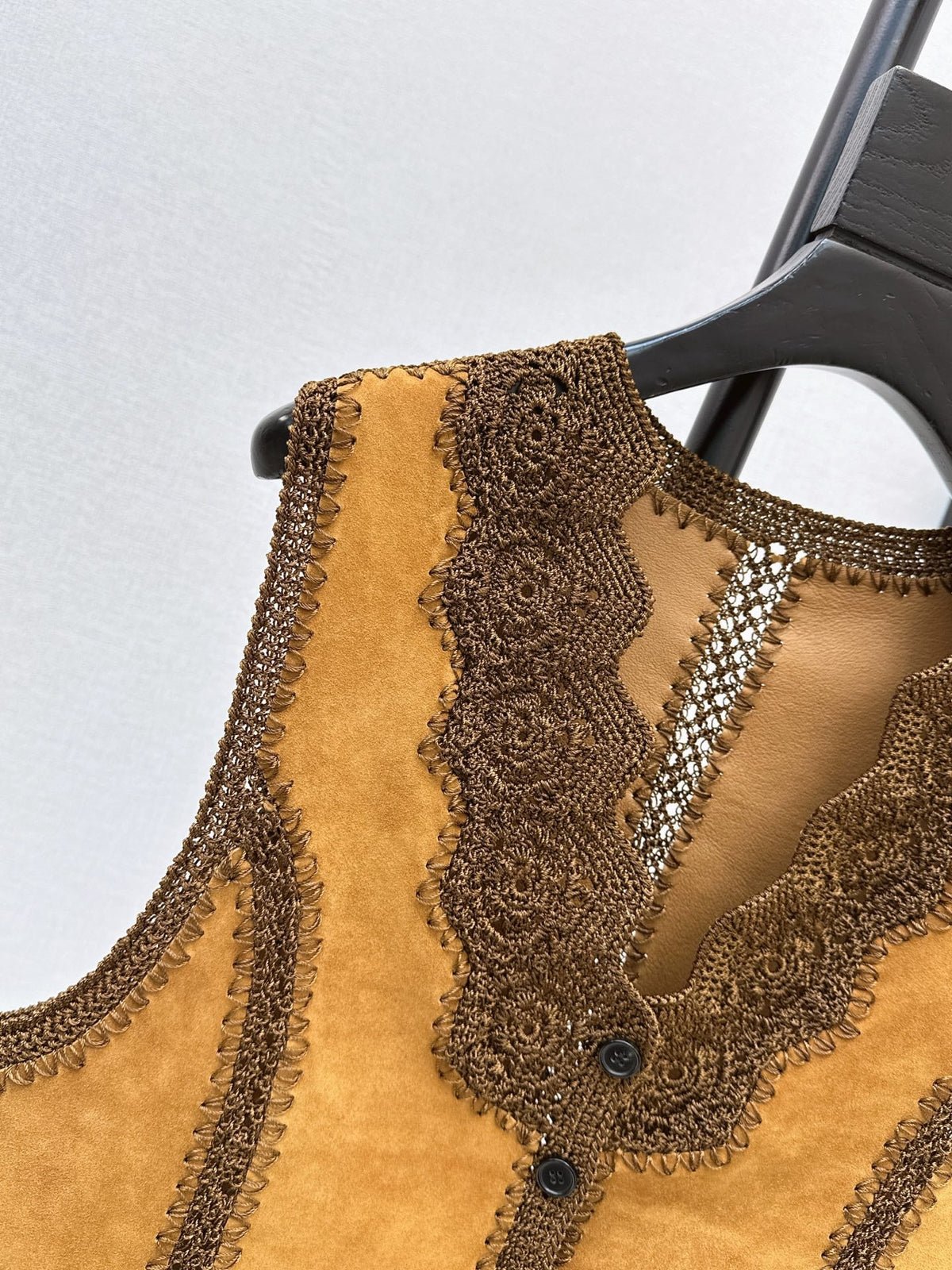 26 Fall/Winter New Hollow Patchwork Suede Sheepskin Vest