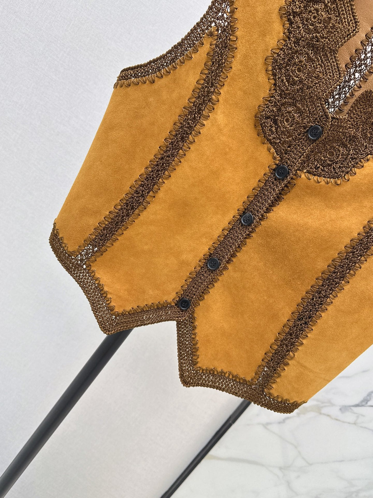 26 Fall/Winter New Hollow Patchwork Suede Sheepskin Vest