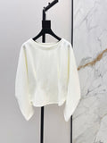 26 Fall/Winter Latest Batwing Sleeve Structured Waist Minimalist Long Sleeve Top