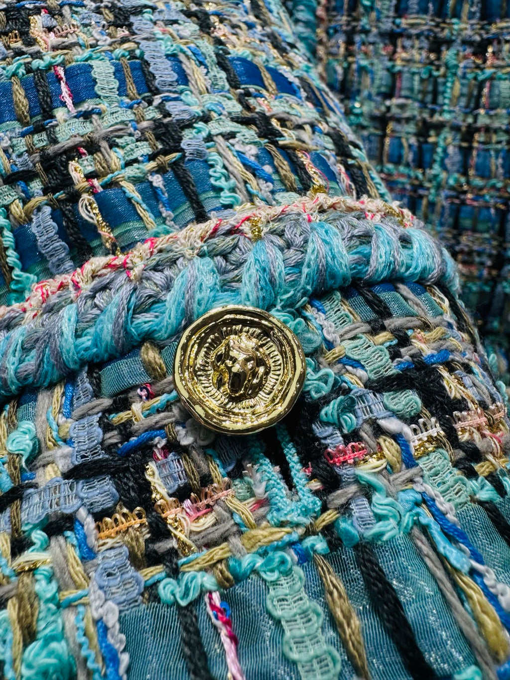 26 Fall/Winter Fresh Blue Tweed Vest Dress
