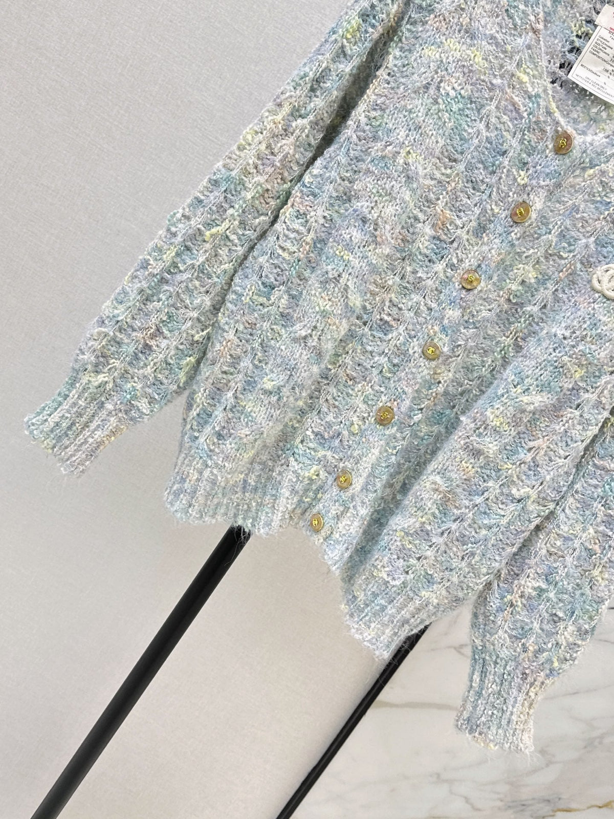 26 Fall/Winter Latest Floral Yarn Blend Chunky Knit Cardigan