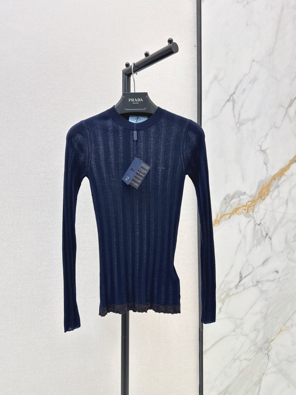 26 Autumn/Winter Latest Long-Term Style Outfit Ribbed Design Color-Block Wavy Hem Base Shirt