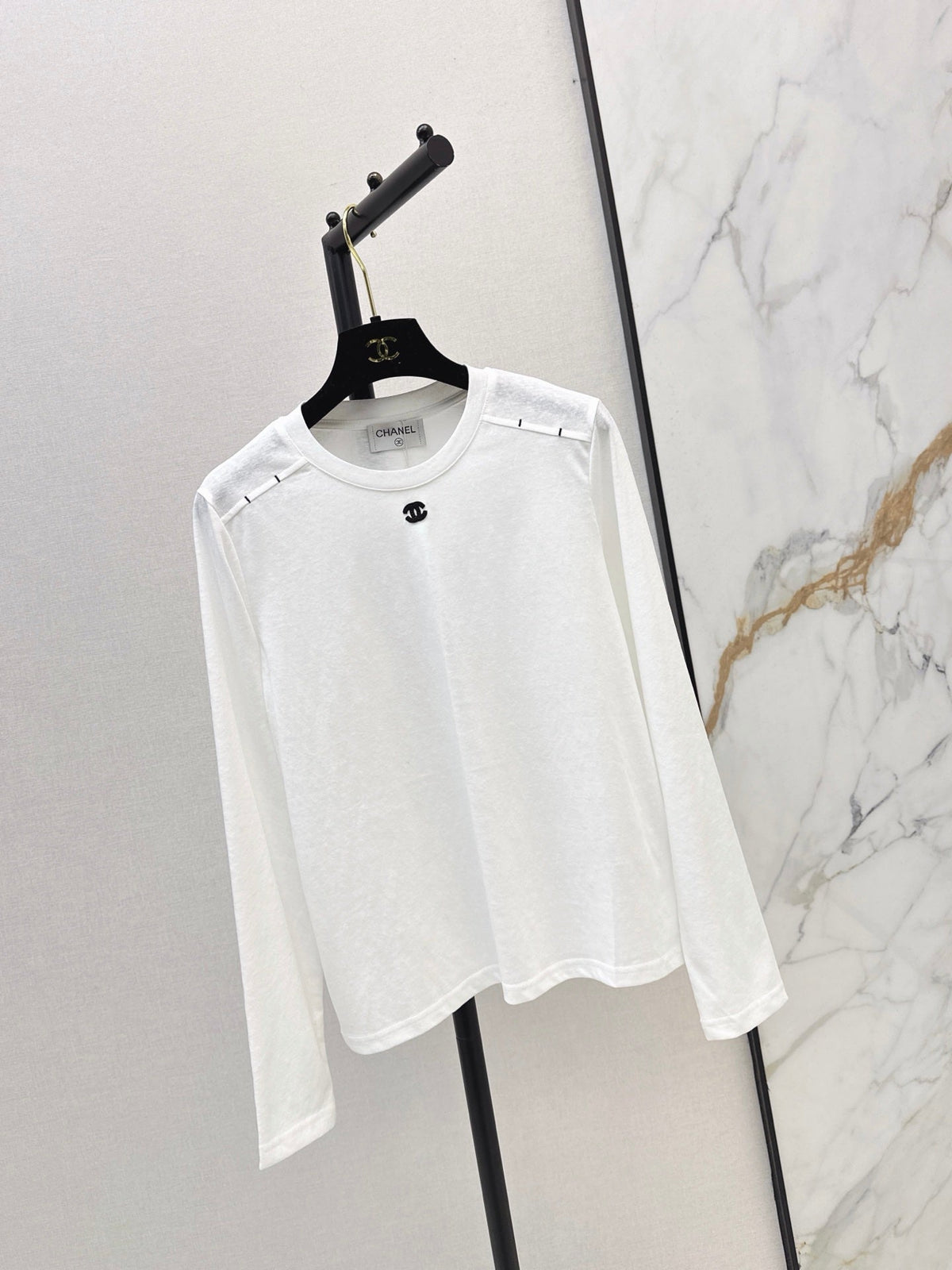 26 Fall/Winter New Pure Cotton Long-Sleeve White T-Shirt