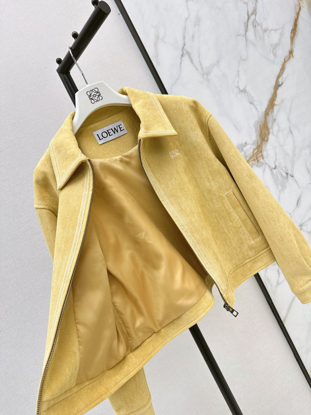 26 Fall/Winter Latest Square Logo Embroidered Suede Jacket