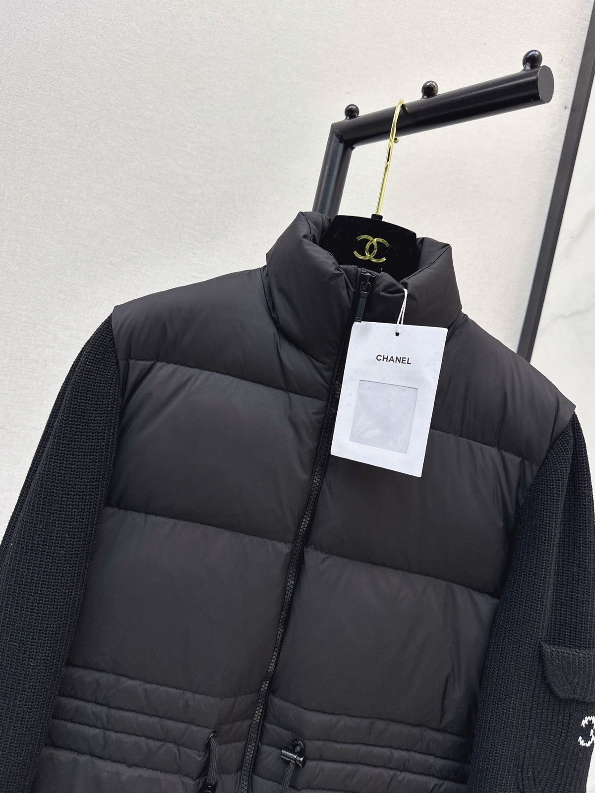 26 Fall/Winter Latest Wool Sleeve Patch Drawstring Down Jacket
