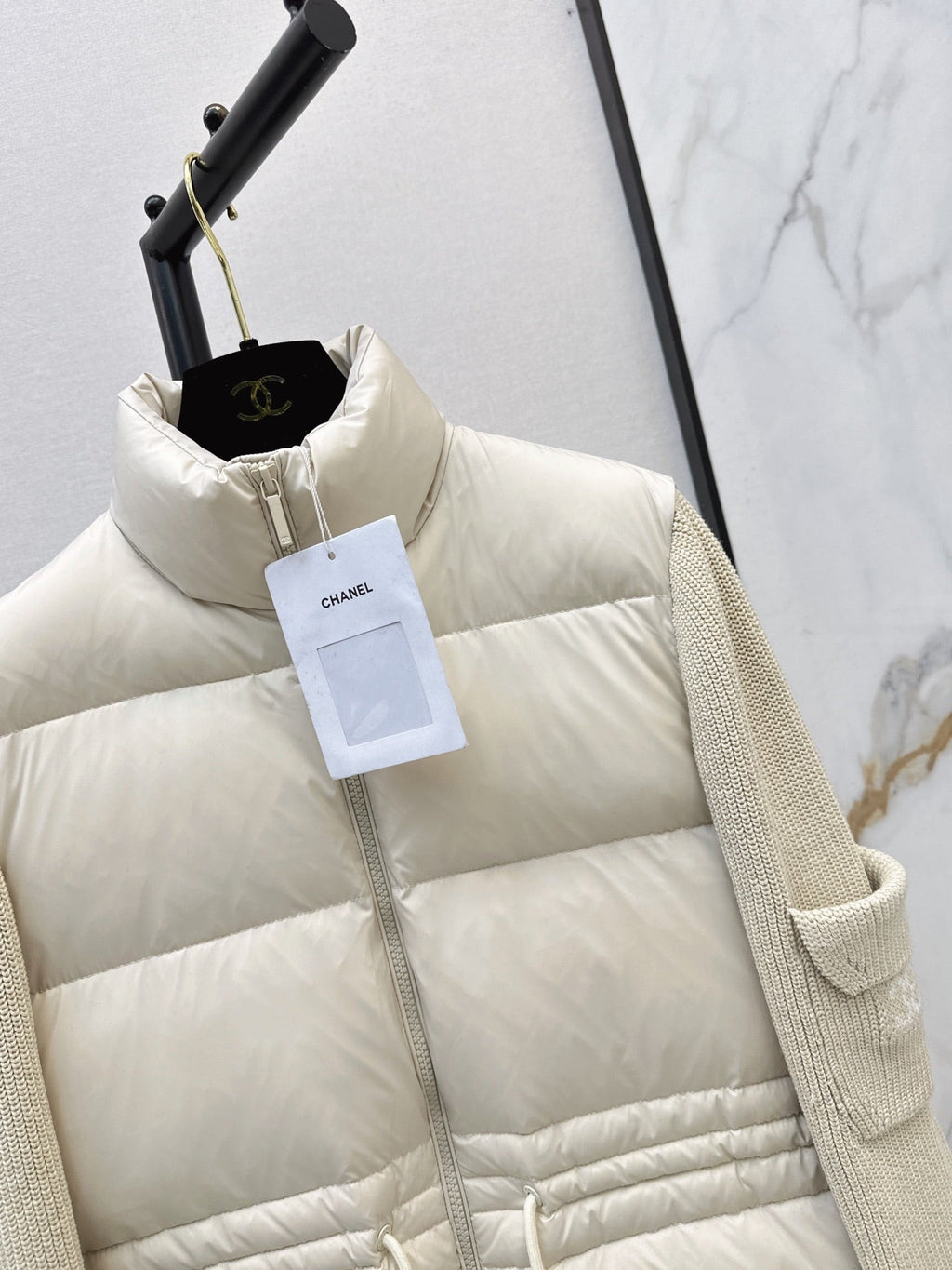 26 Fall/Winter Latest Wool Sleeve Patch Drawstring Down Jacket