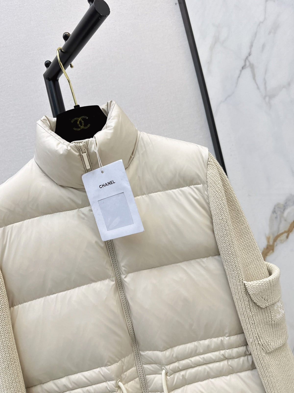 26 Fall/Winter Latest Wool Sleeve Patch Drawstring Down Jacket