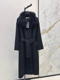 26 Fall/Winter New Fox Fur Collar Double-Faced Wool Long Coat
