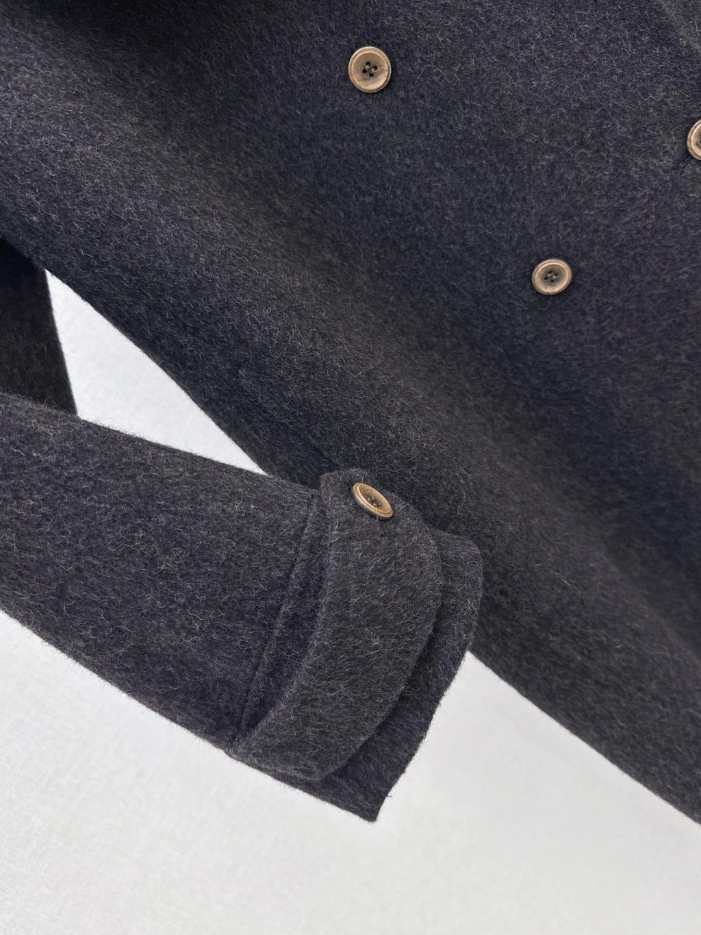 26 Fall/Winter New Knit Patchwork Mid-Length Hooded Wool Double-Faced Coat