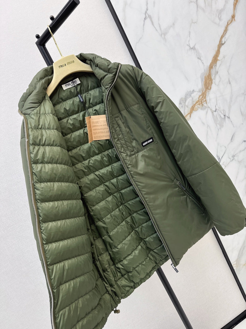 26 Fall/Winter New High-Neck Logo Letter Metal Zipper Down Jacket