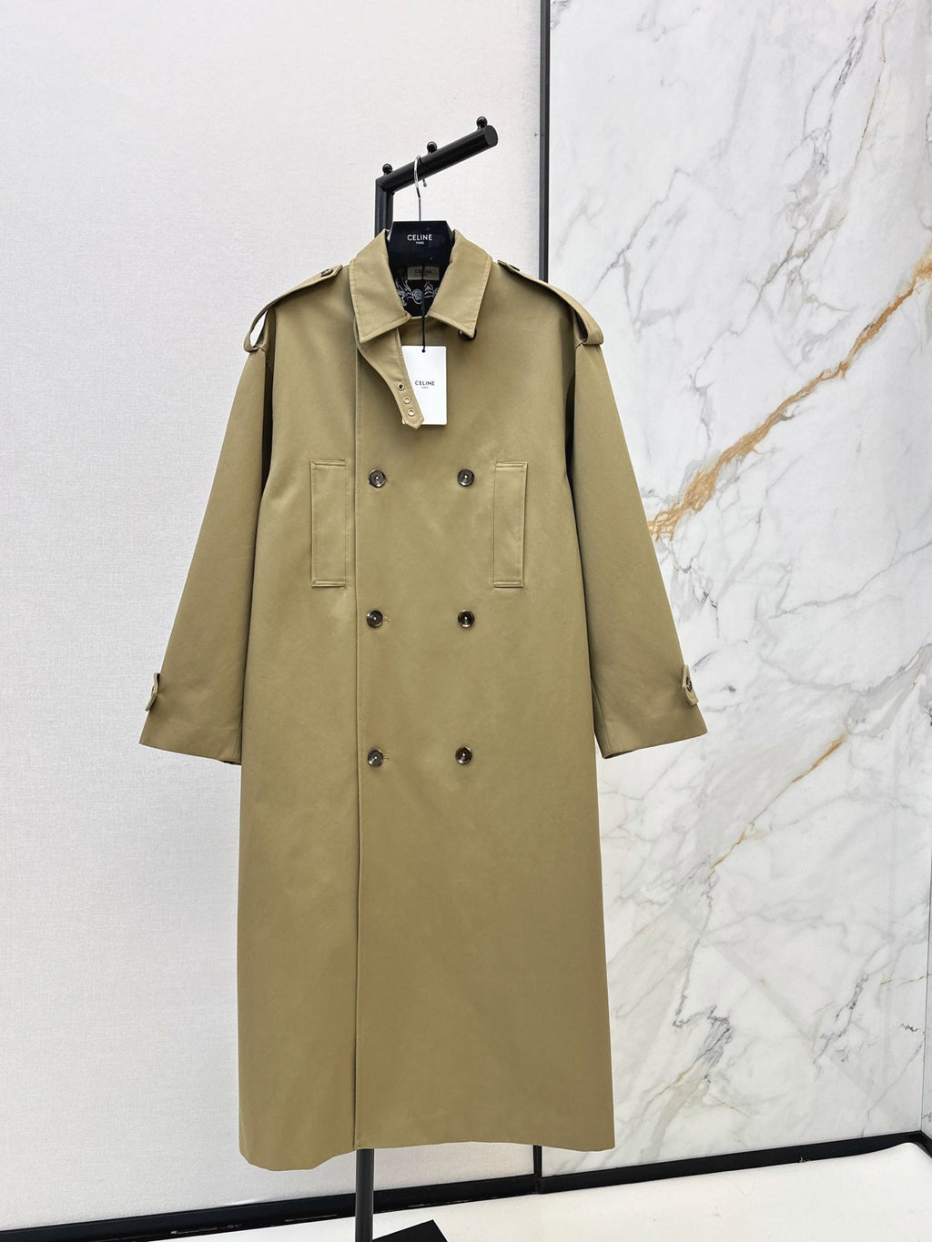 26Latest Autumn/Winter Long Trench Coat with Printed Lining