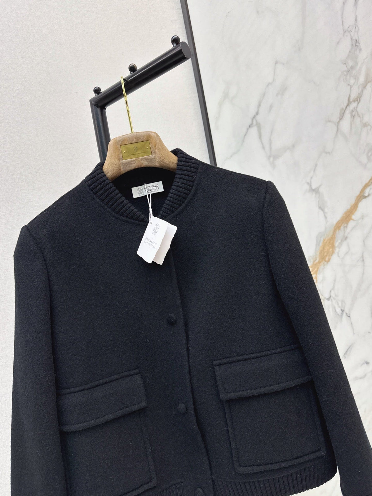 26Latest Autumn/Winter Minimalist Double-Faced Wool-Blend Jacket with Baseball Collar