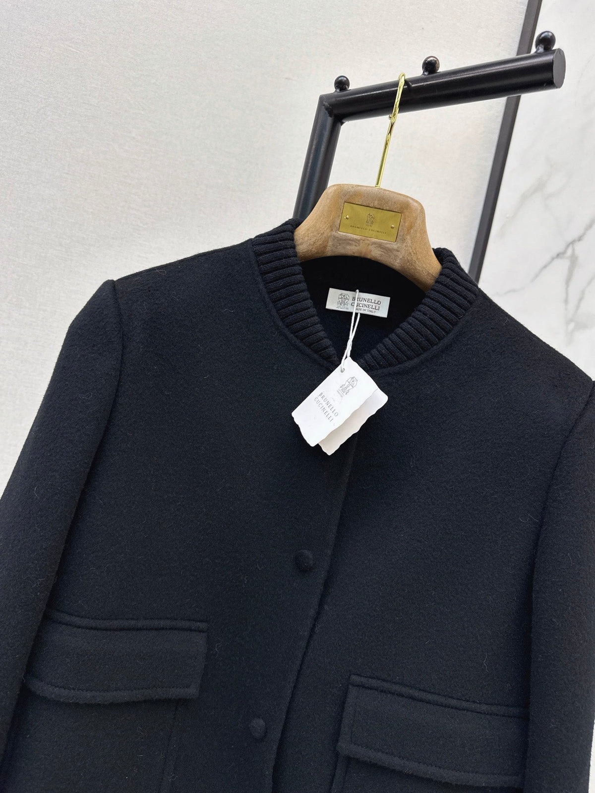 26Latest Autumn/Winter Minimalist Double-Faced Wool-Blend Jacket with Baseball Collar