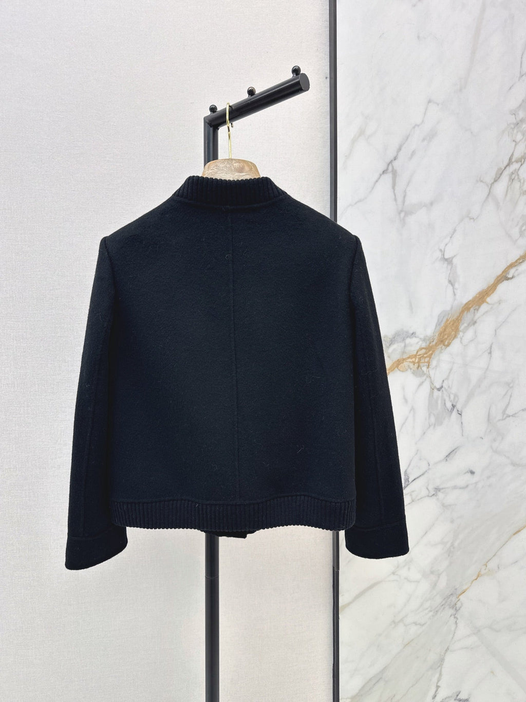 26Latest Autumn/Winter Minimalist Double-Faced Wool-Blend Jacket with Baseball Collar