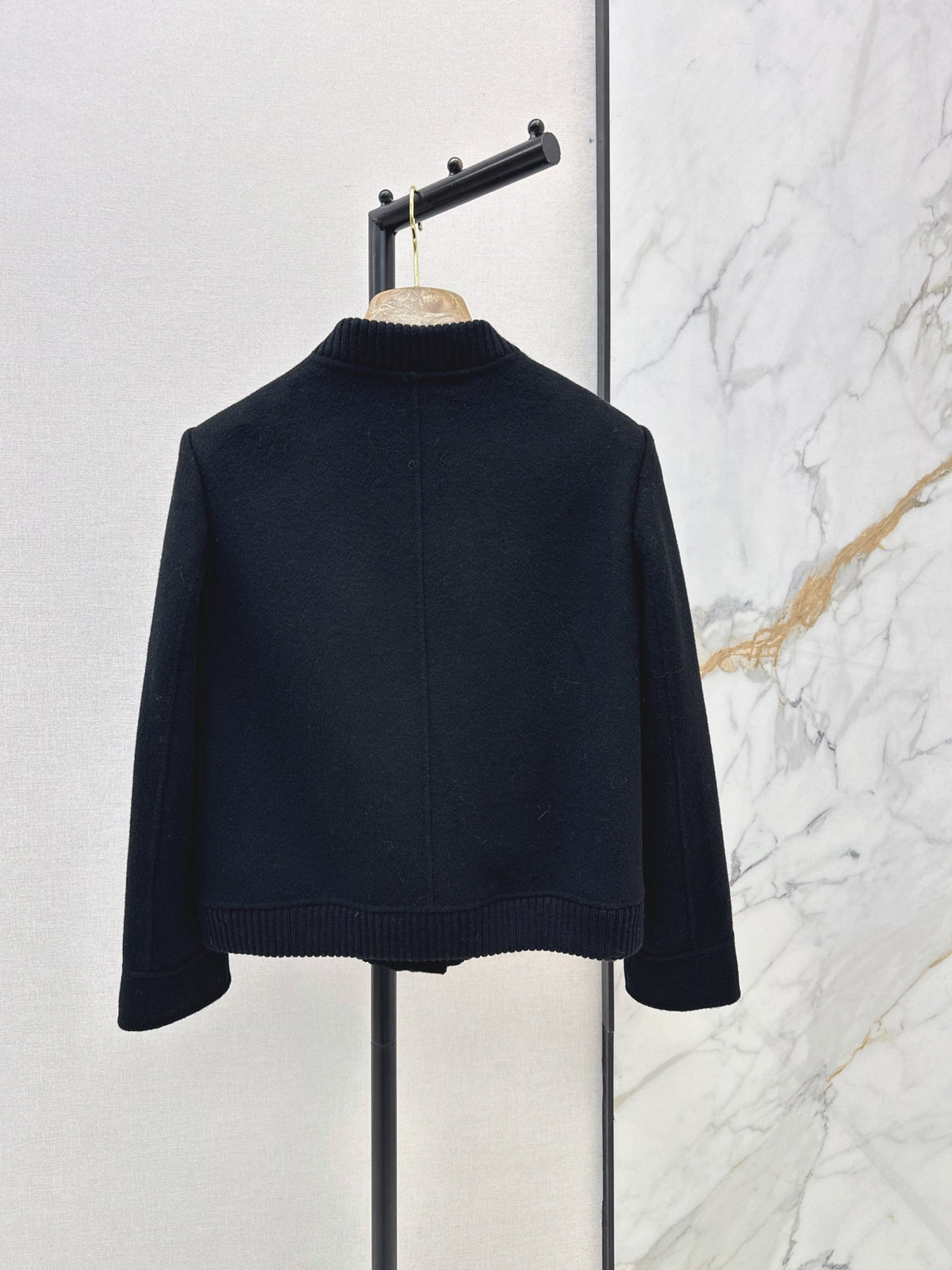 26Latest Autumn/Winter Minimalist Double-Faced Wool-Blend Jacket with Baseball Collar