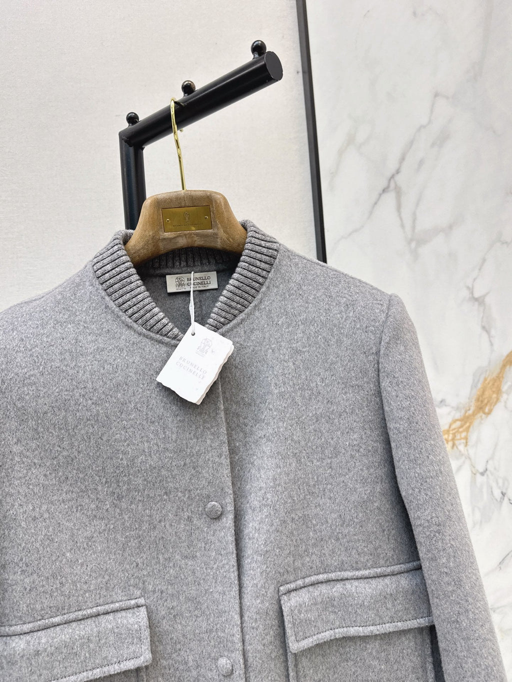 26Latest Autumn/Winter Minimalist Double-Faced Wool-Blend Jacket with Baseball Collar