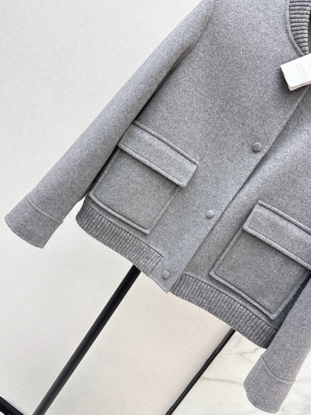 26Latest Autumn/Winter Minimalist Double-Faced Wool-Blend Jacket with Baseball Collar