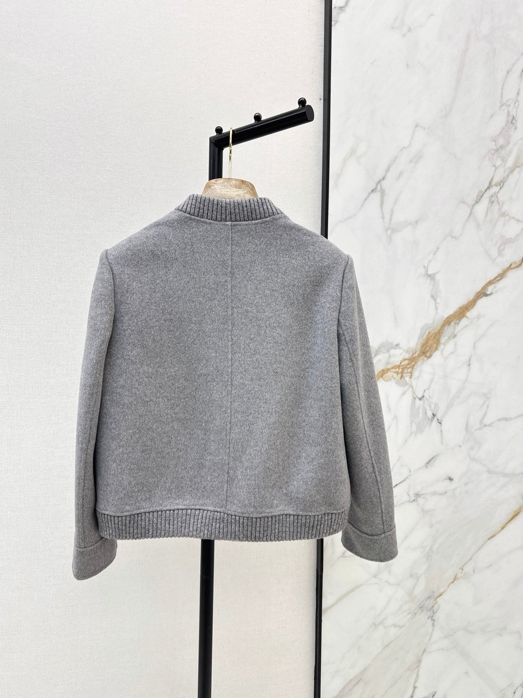 26Latest Autumn/Winter Minimalist Double-Faced Wool-Blend Jacket with Baseball Collar