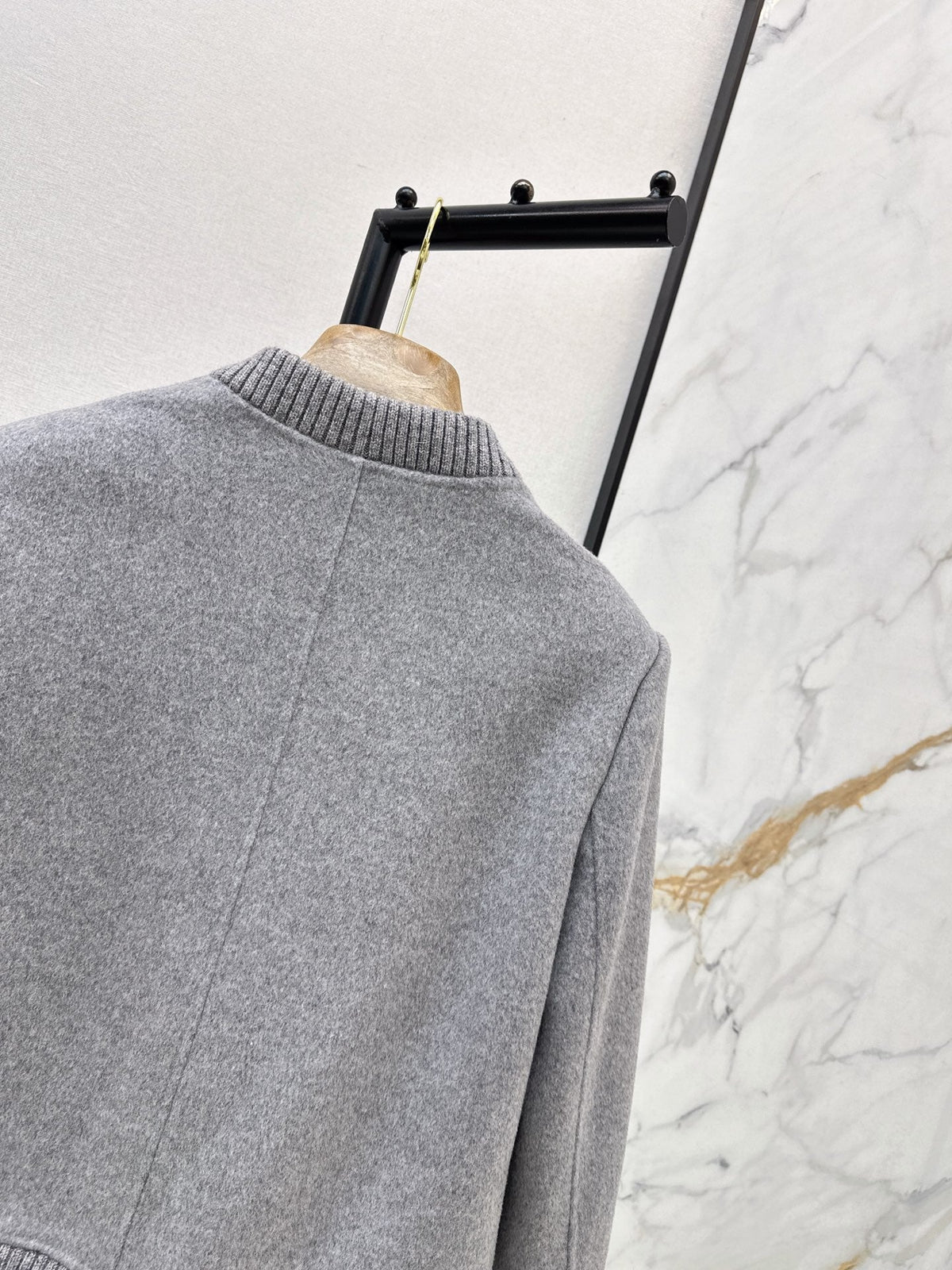 26Latest Autumn/Winter Minimalist Double-Faced Wool-Blend Jacket with Baseball Collar