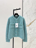 26Latest Autumn/Winter Vintage-Style Crew-Neck Cardigan Featuring Heavyweight, Dimensional Beading