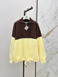 26Latest Autumn/Winter Retro Color-Block Half-Zip Knit Sweatshirt
