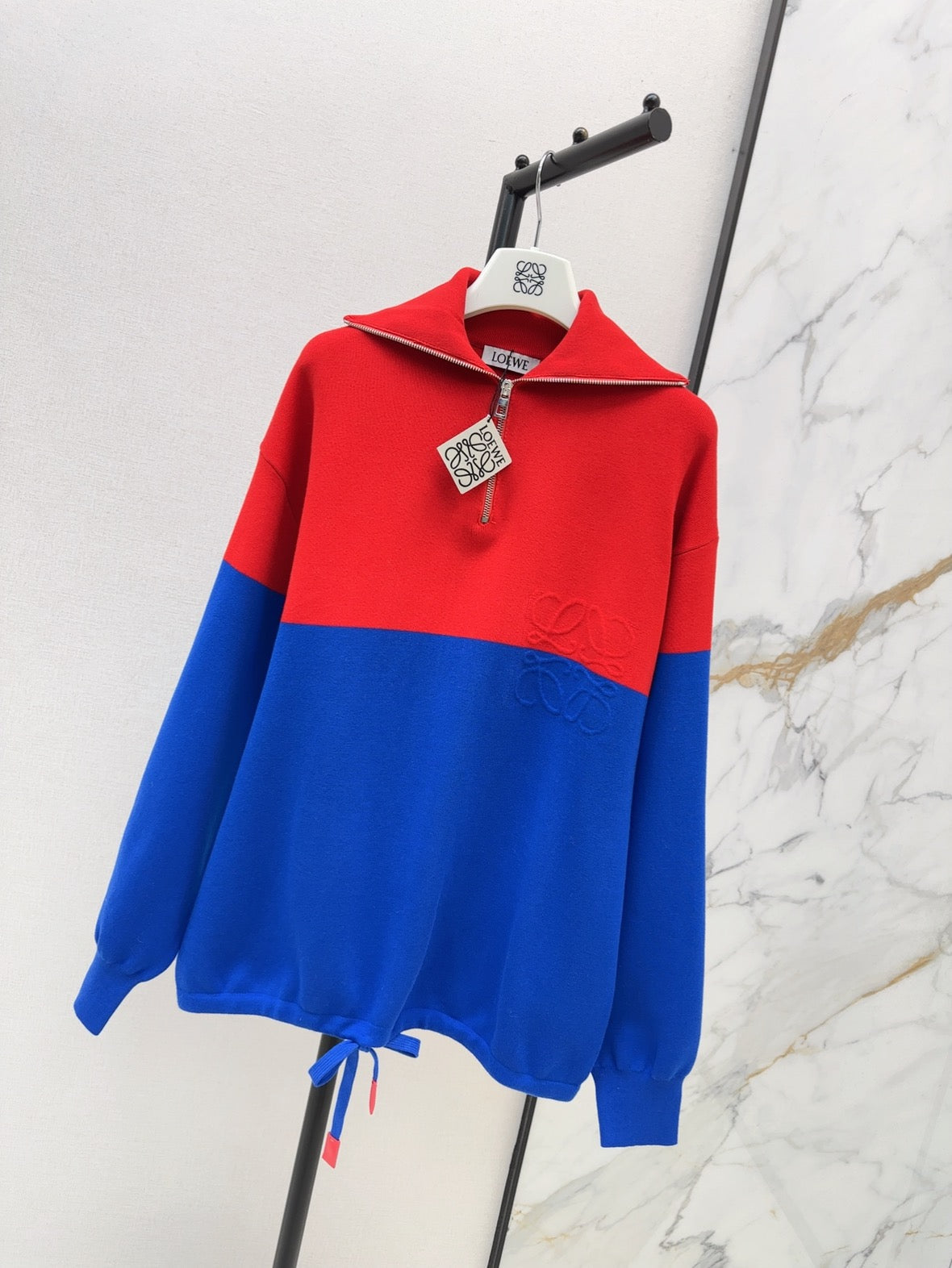 26Latest Autumn/Winter Retro Color-Block Half-Zip Knit Sweatshirt