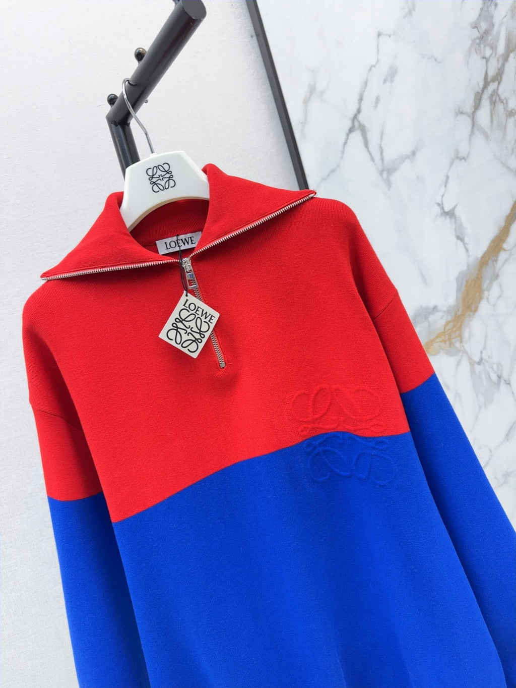 26Latest Autumn/Winter Retro Color-Block Half-Zip Knit Sweatshirt