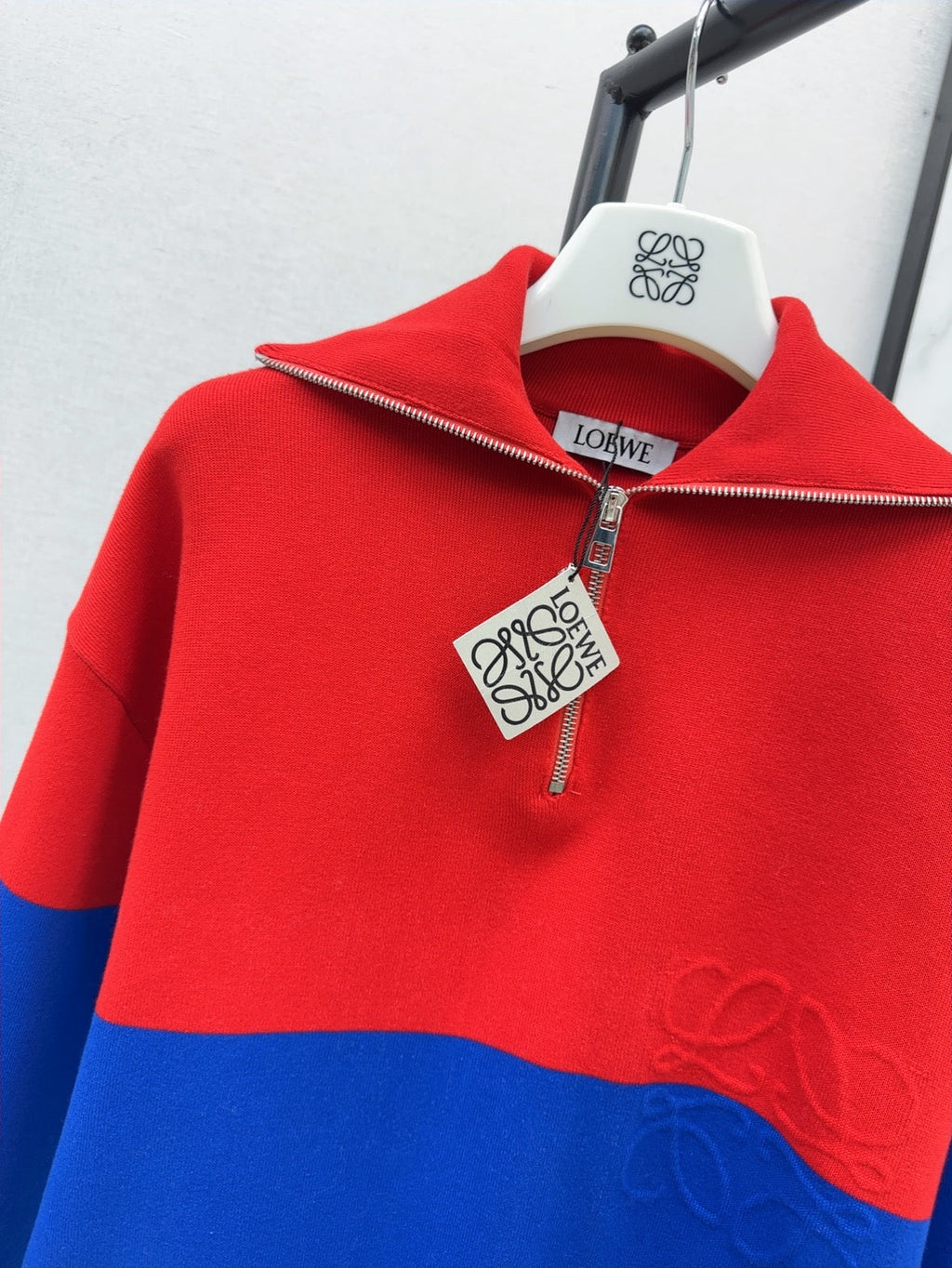 26Latest Autumn/Winter Retro Color-Block Half-Zip Knit Sweatshirt