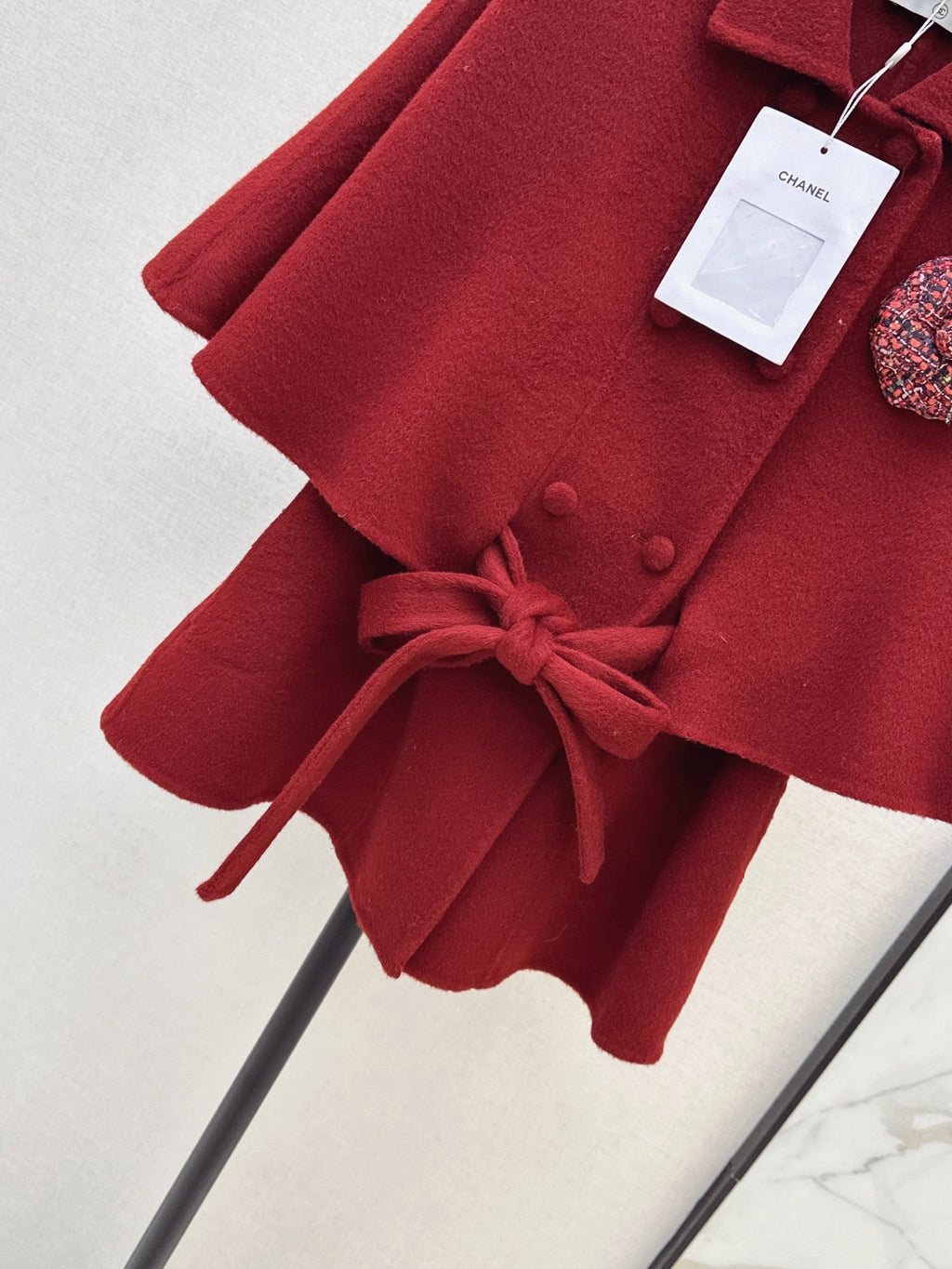 26Latest Autumn/Winter Double-Faced Wool-Blend Cropped Cape Coat