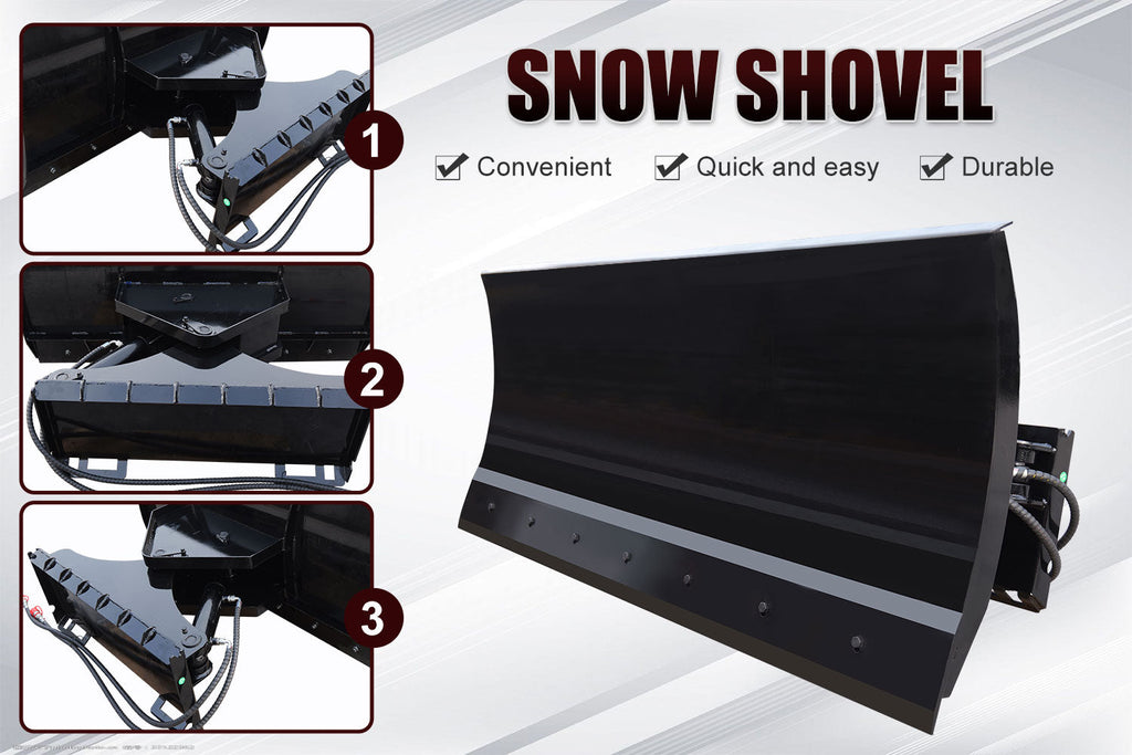 MMS 70" Skid Steer Bulldozer Blade / Snow Plow Pusher 30° Left & Right Snow Plow Pusher Attachment