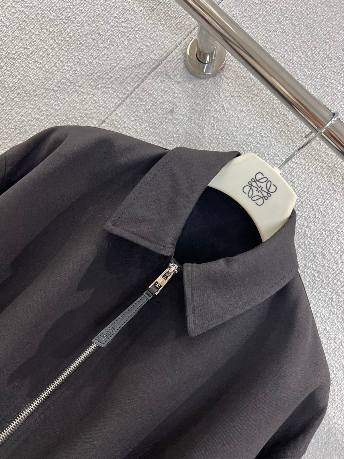 Lapel Zippered Wool Pleated Jacket