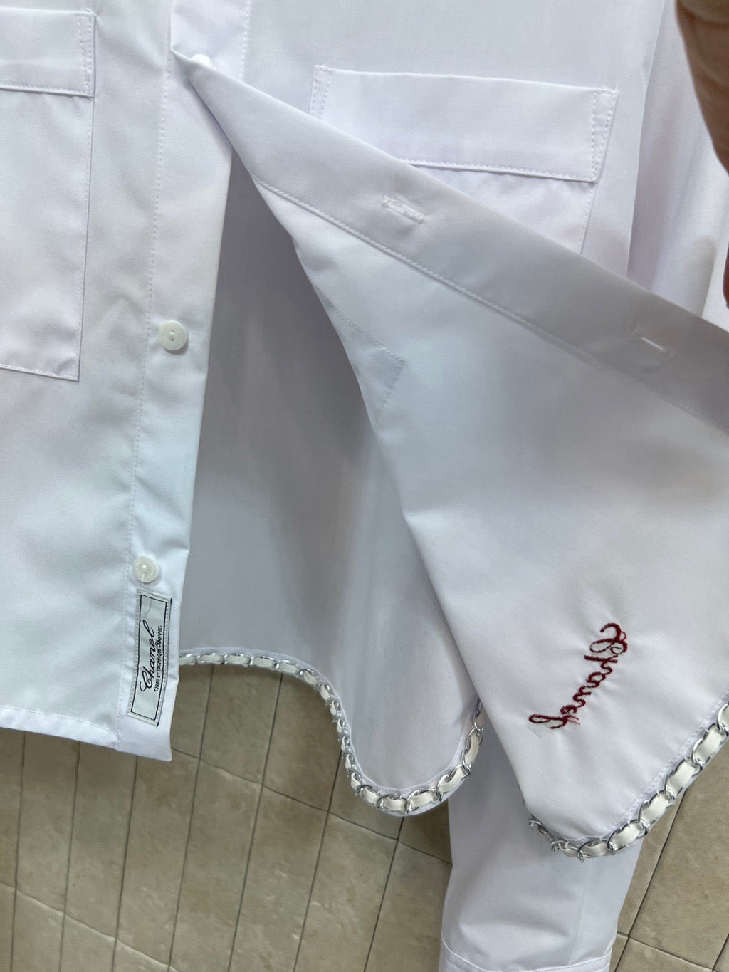 White cropped shirt