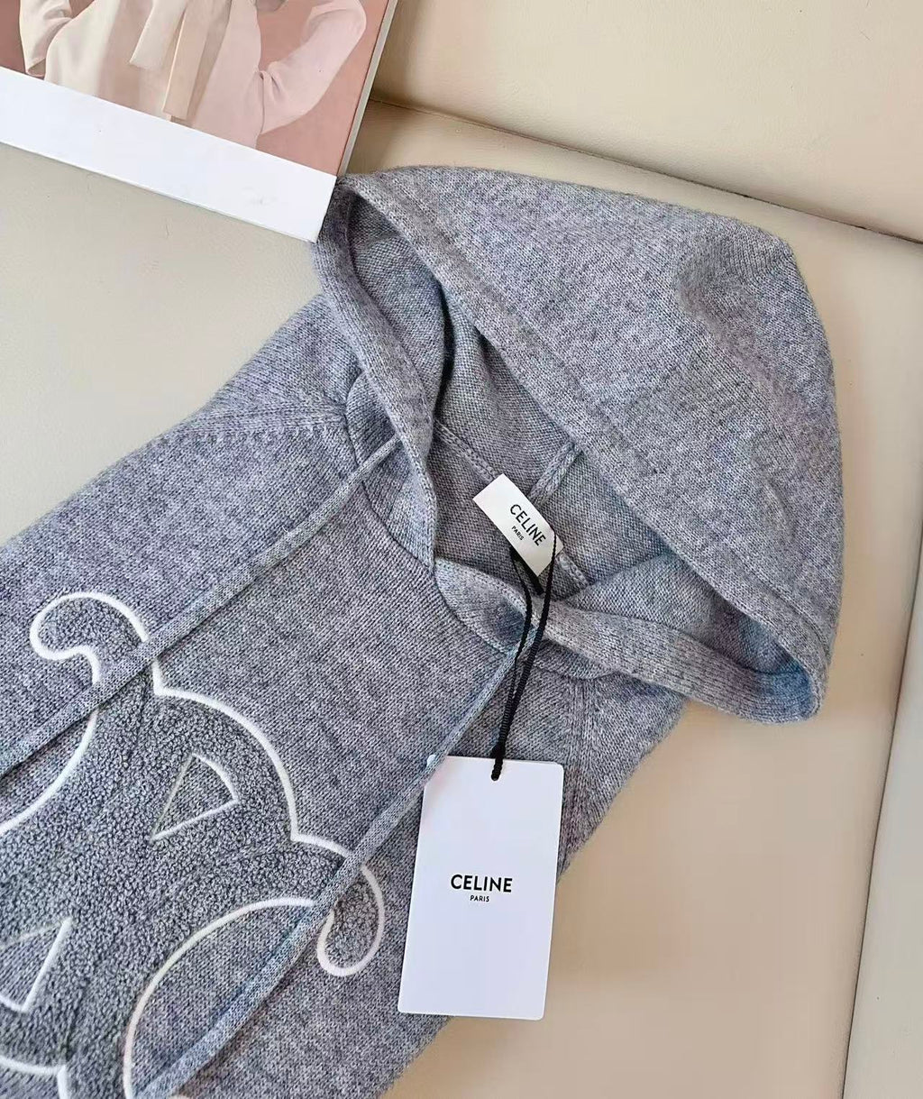 Hooded wool sweater