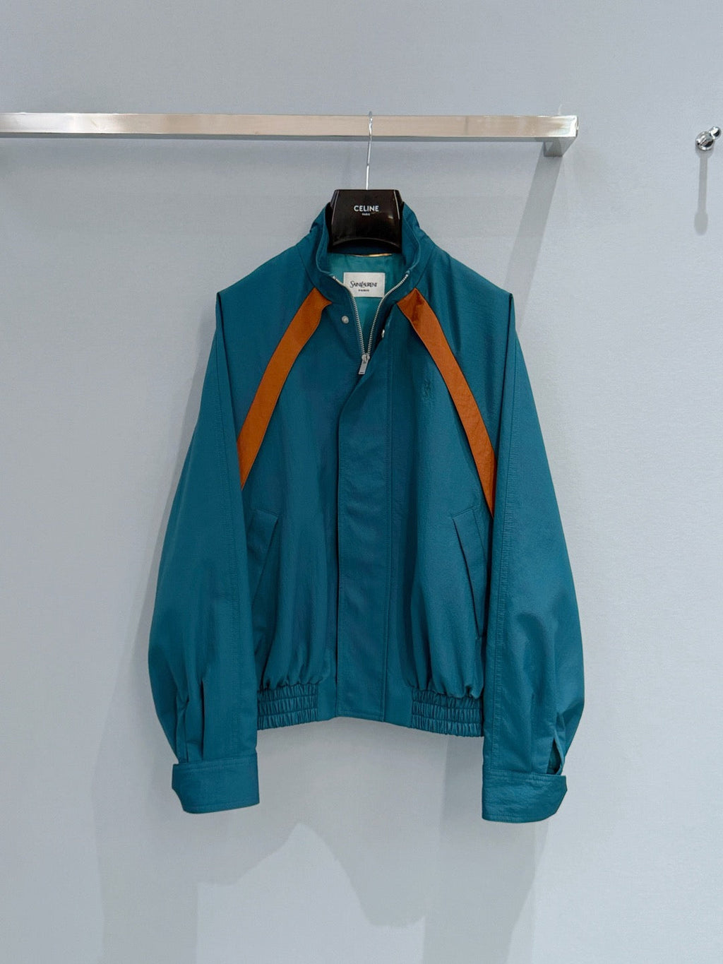 Peacock Blue Color-Blocked Jacket