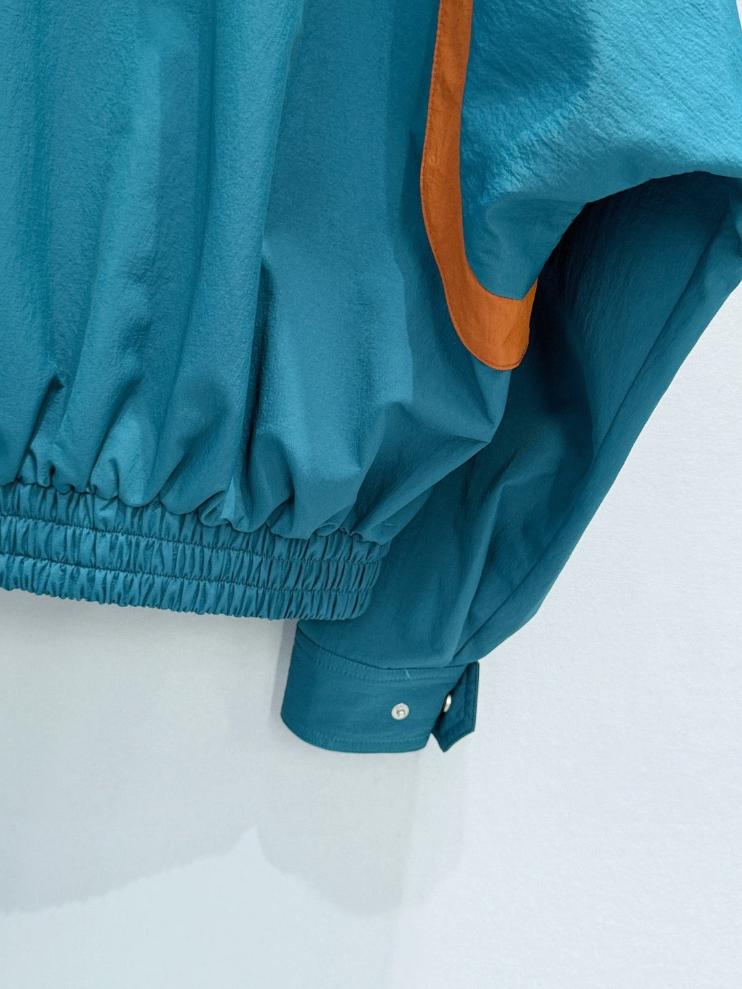 Peacock Blue Color-Blocked Jacket