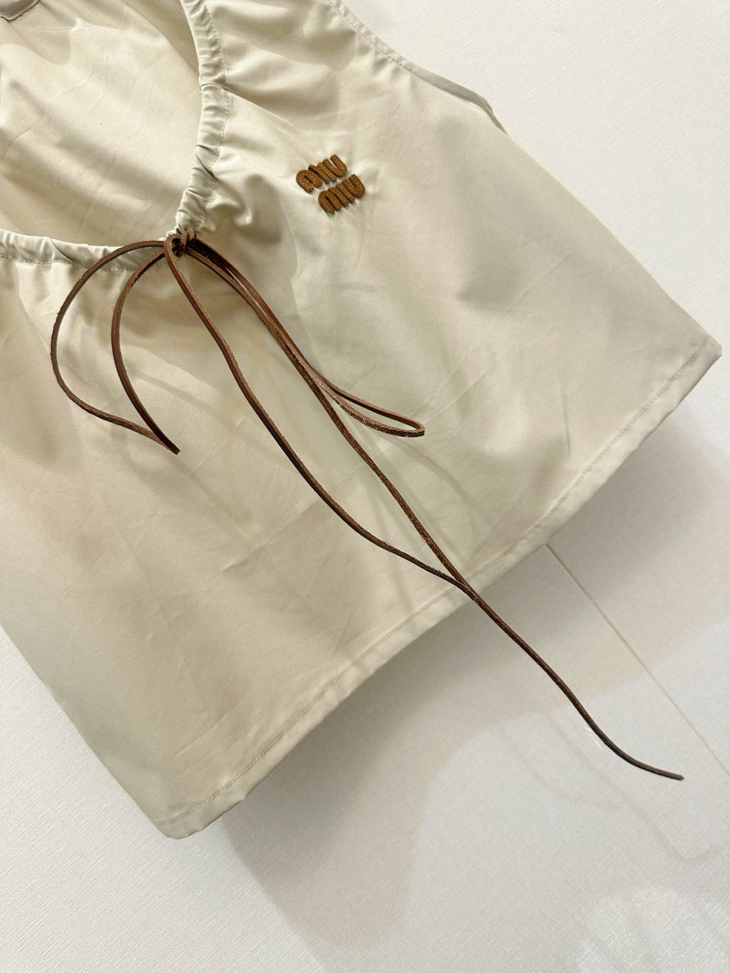 Hollow-out cotton-linen camisole