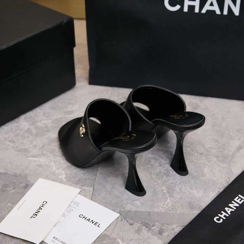 Open-toe high-heeled mules