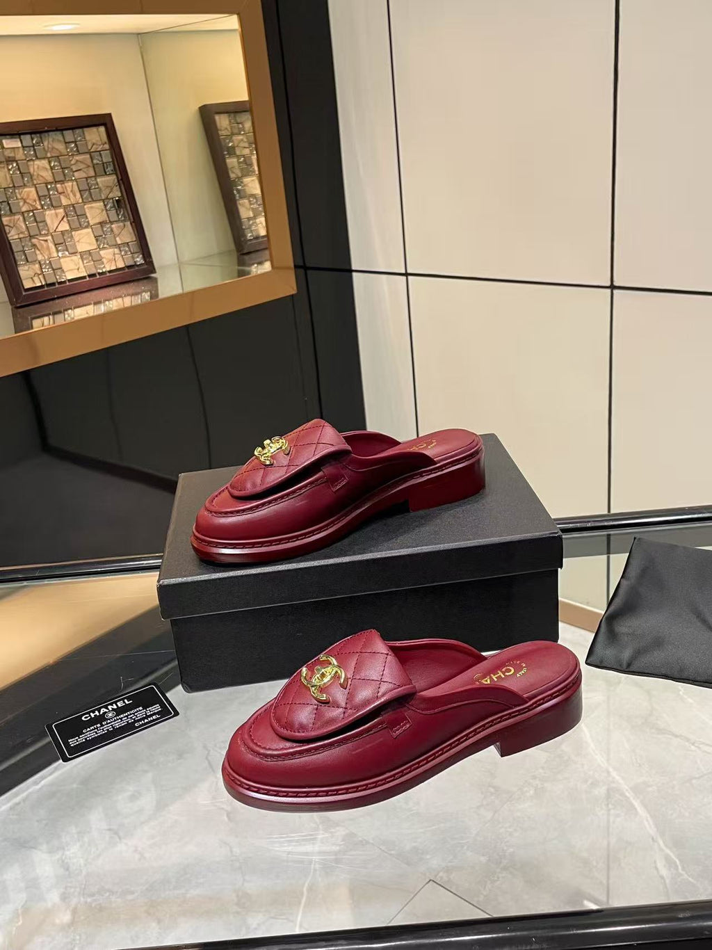 Satchel-Buckle Loafer Mules