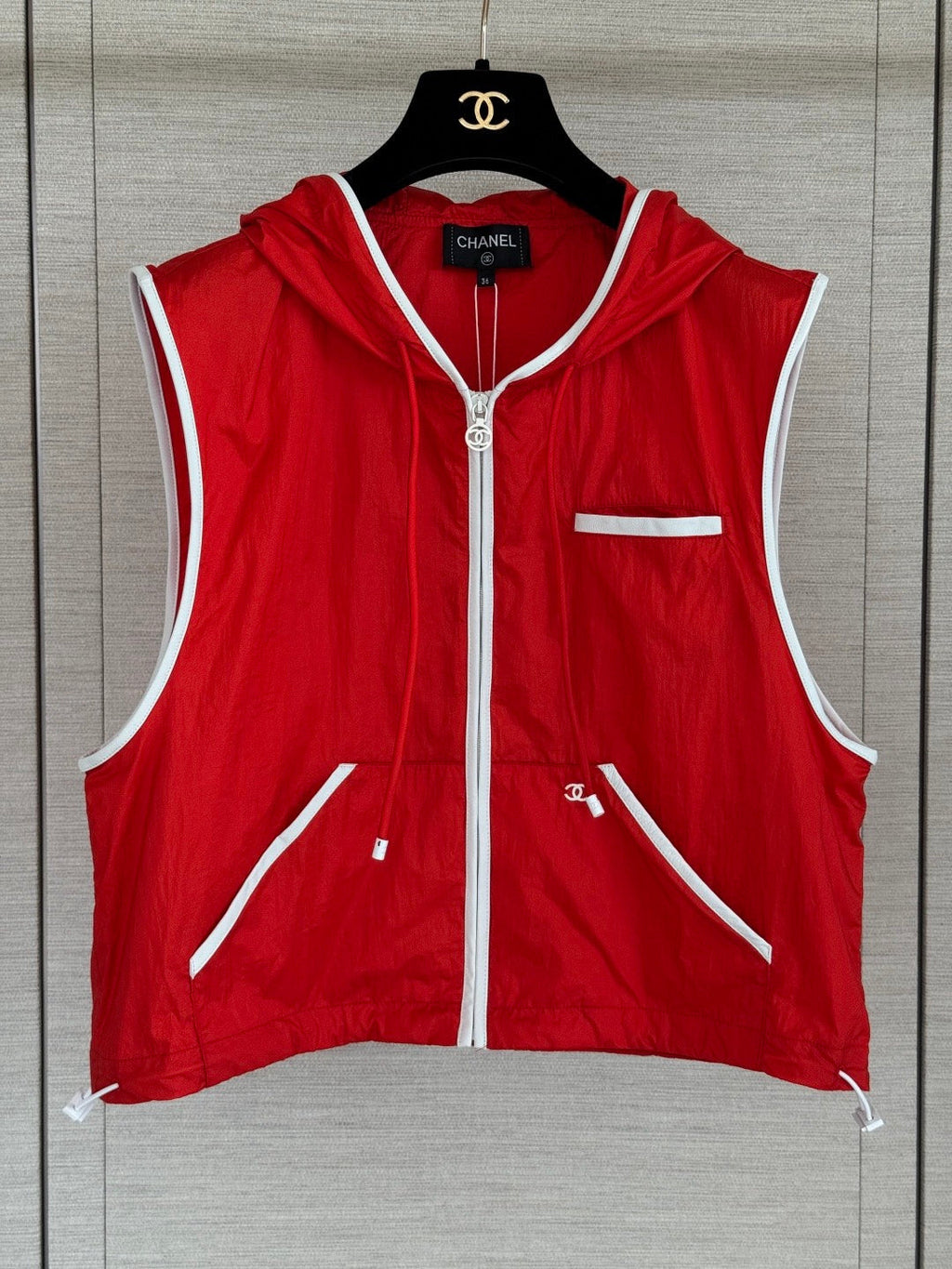 Red Hooded Vest