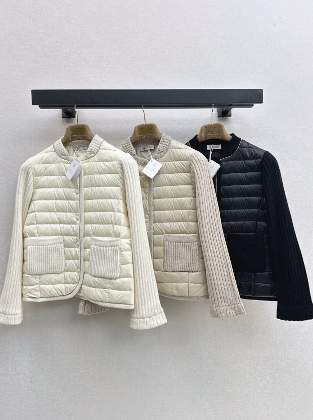 Brunello Cucinelli / 26 Fall-Winter Latest Wool Knit Patchwork Down Jacket
