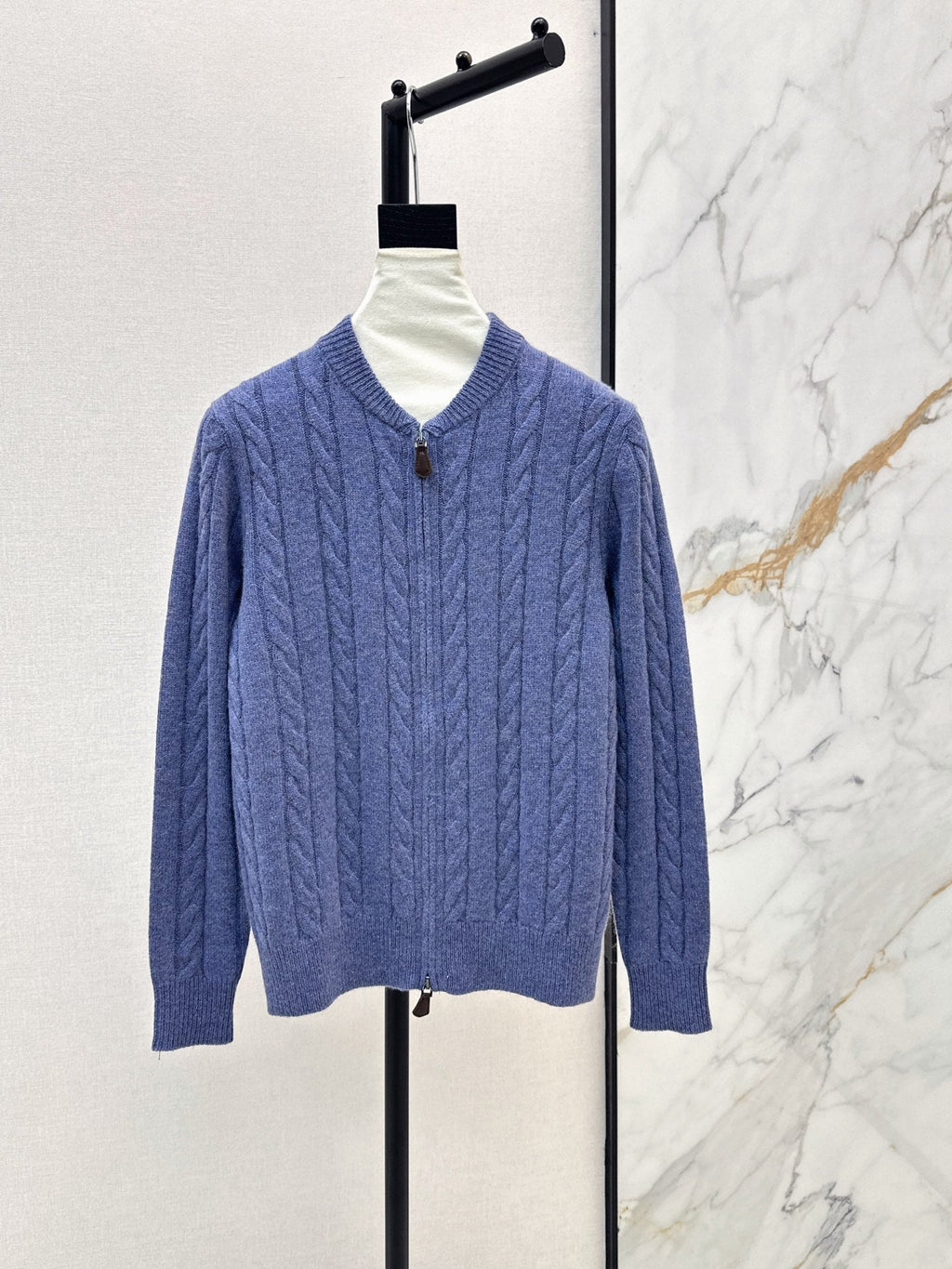 LORO PIANA/26 Fall-Winter Latest Old Money Style Outfit with Cable Knit Zipper Cardigan
