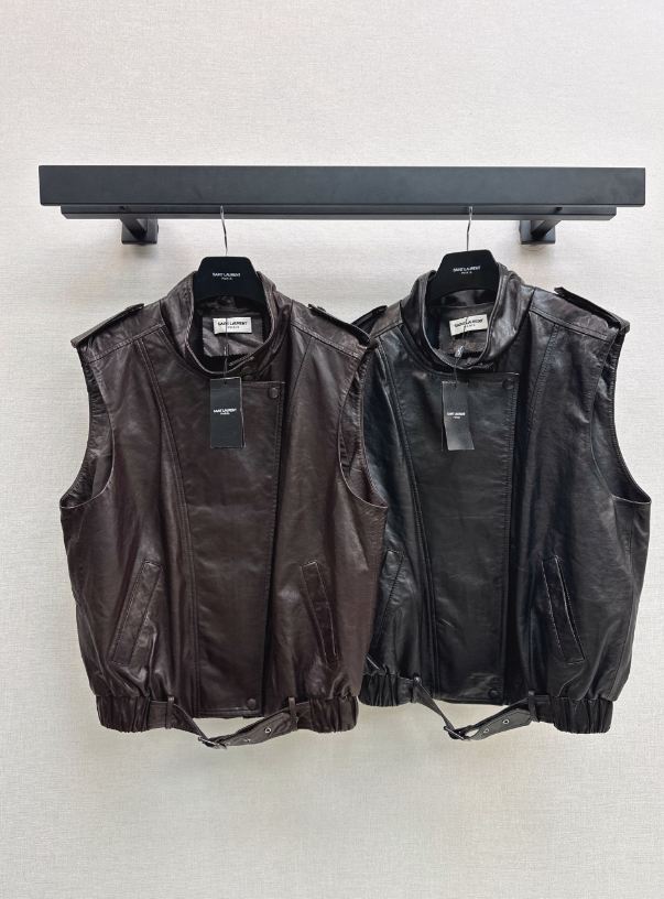 Yves Saint Laurent/26 Early Spring Latest Leather Vest