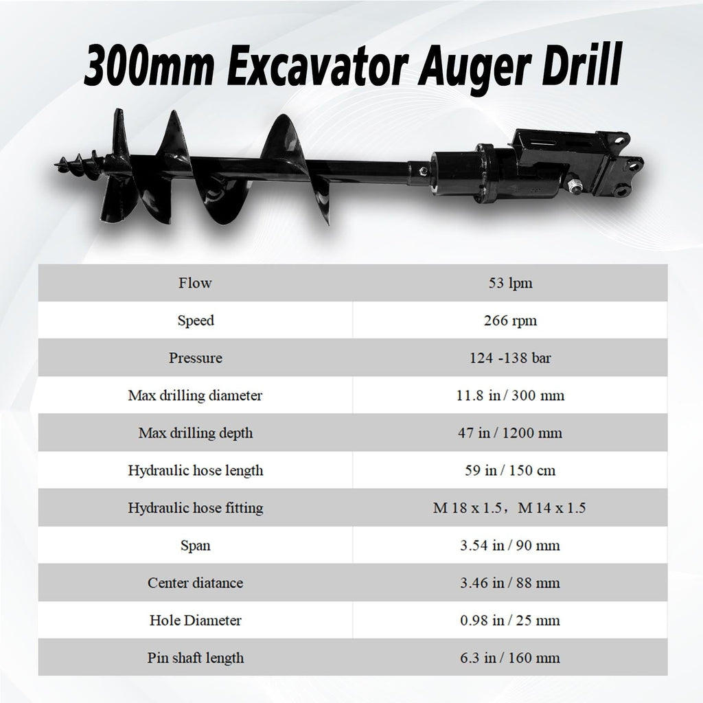 MMS Mini Excavator Auger 200mm/300mm