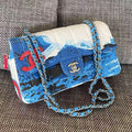 Chanel 2026 Surf Bag 25cm Blue White Canvas