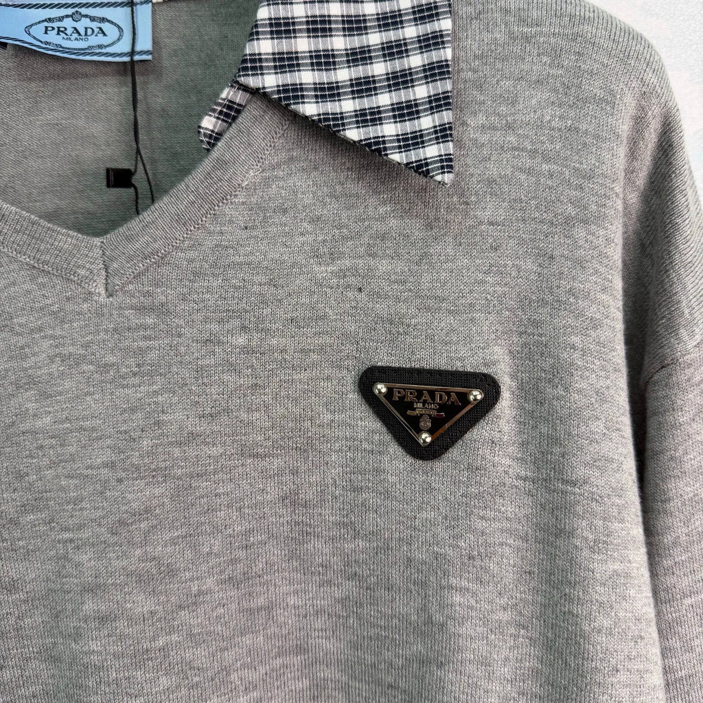 Prada / 26 Early Autumn New Plaid Two-in-One Long Sleeve