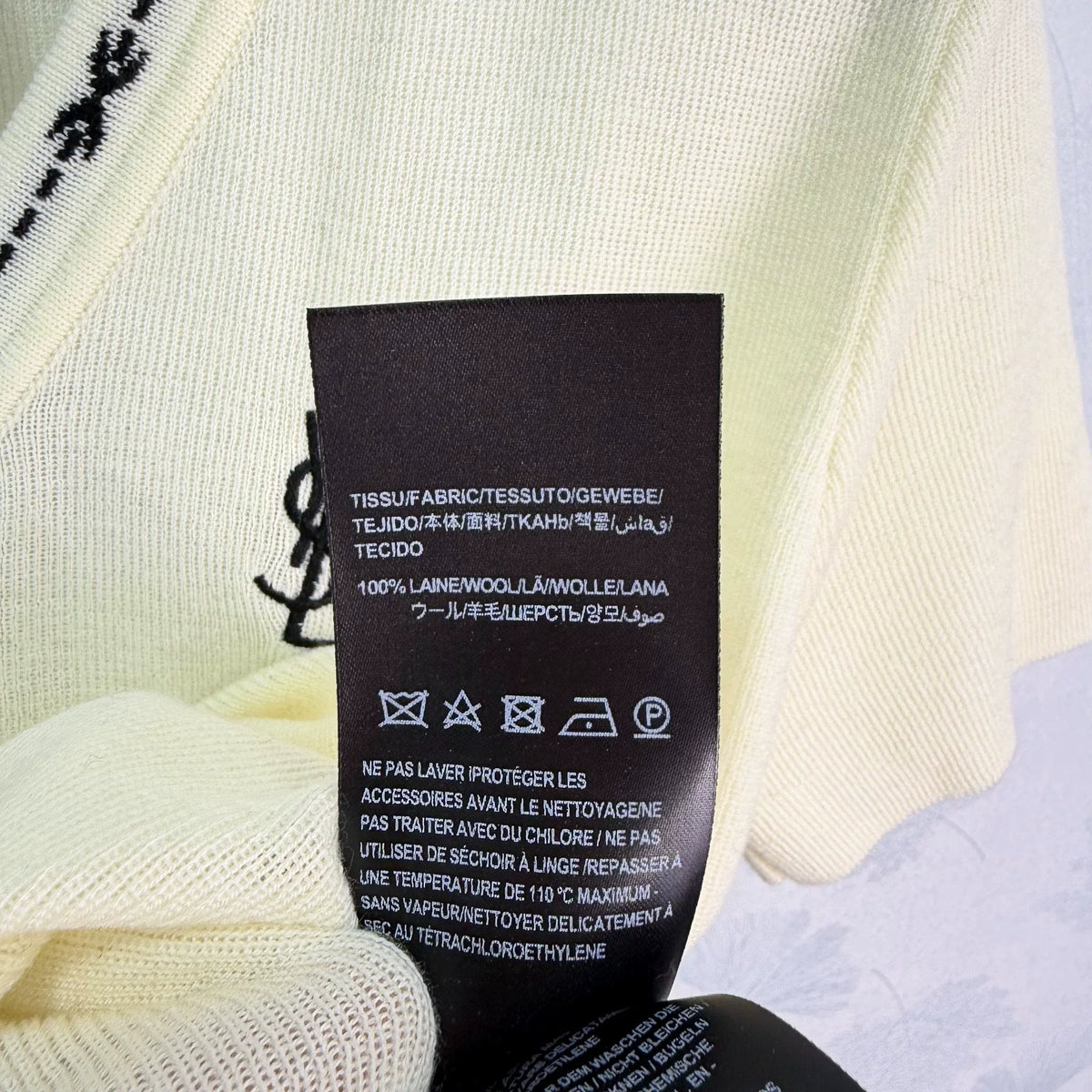 Yves Saint Laurent/26ss New V-Neck Knit Short Sleeve