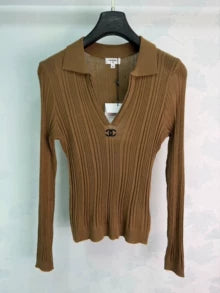 Chanel  /26 Early Autumn New Lapel Knit Long Sleeve Sweater