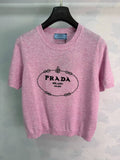 Prada/26 Early Autumn New Logo Knit Short Sleeve