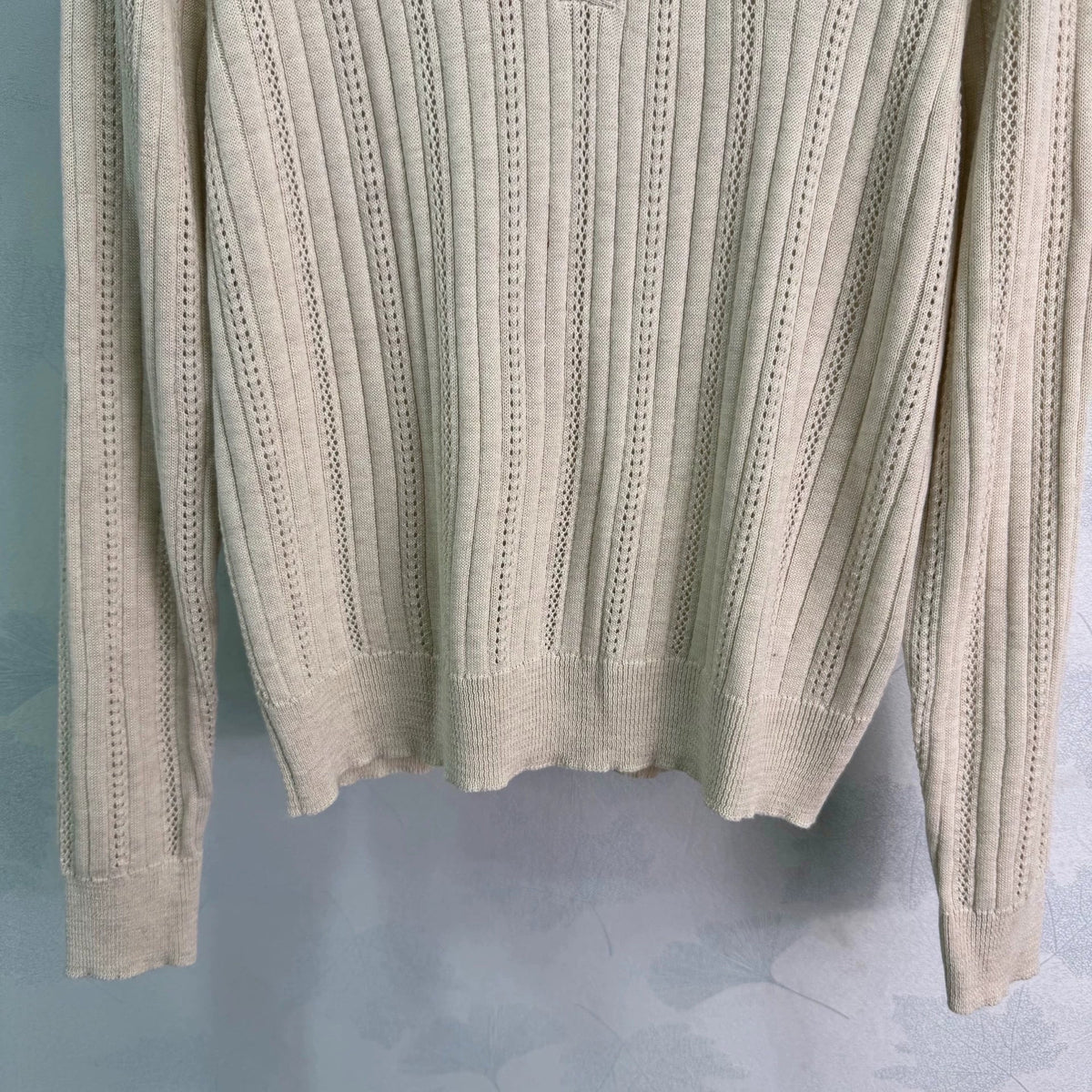 MiuMiu/26 Early Autumn New Hollow Knit Polo Shirt