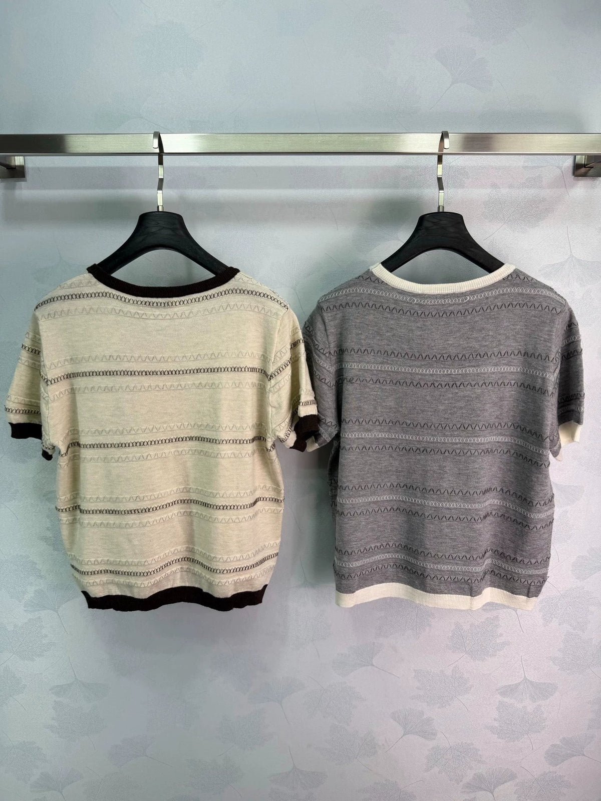 MiuMiu/26ssNew Striped Knit Short Sleeve